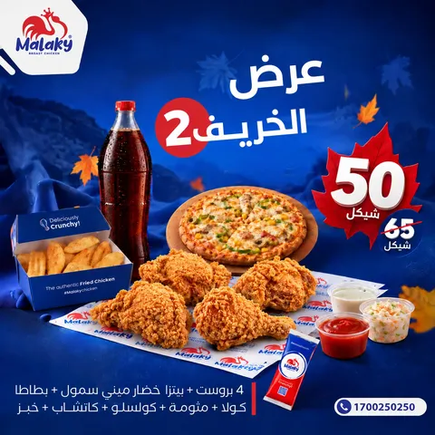 عرض الخريف 2: 4 بروست + بيتزا خضار ميني سمول
